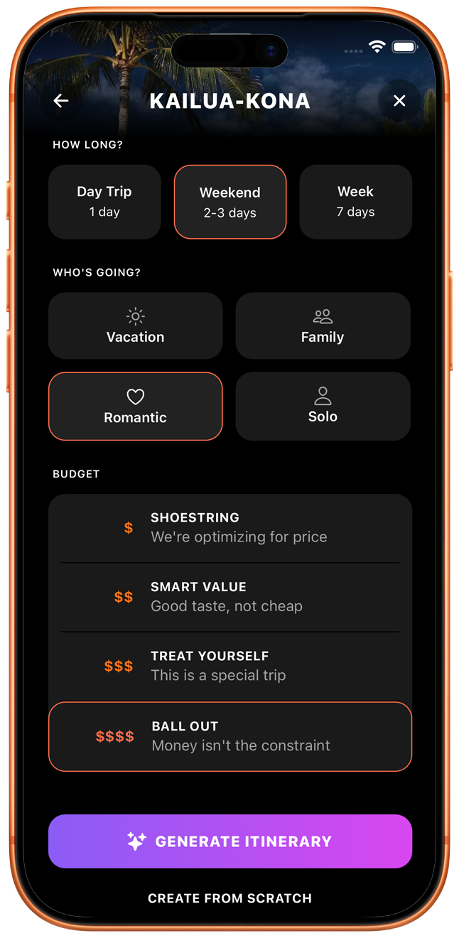 Smart Itinerary Setup