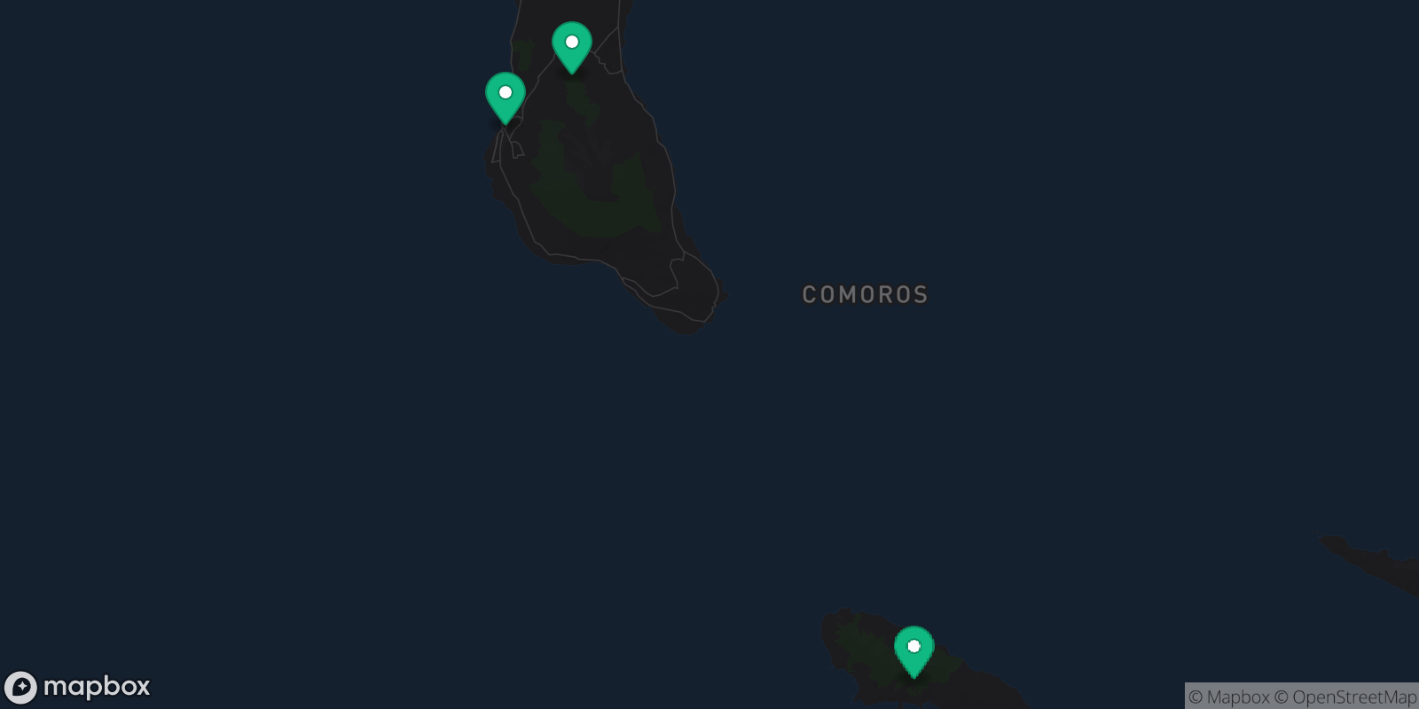 Map showing 3 destinations
