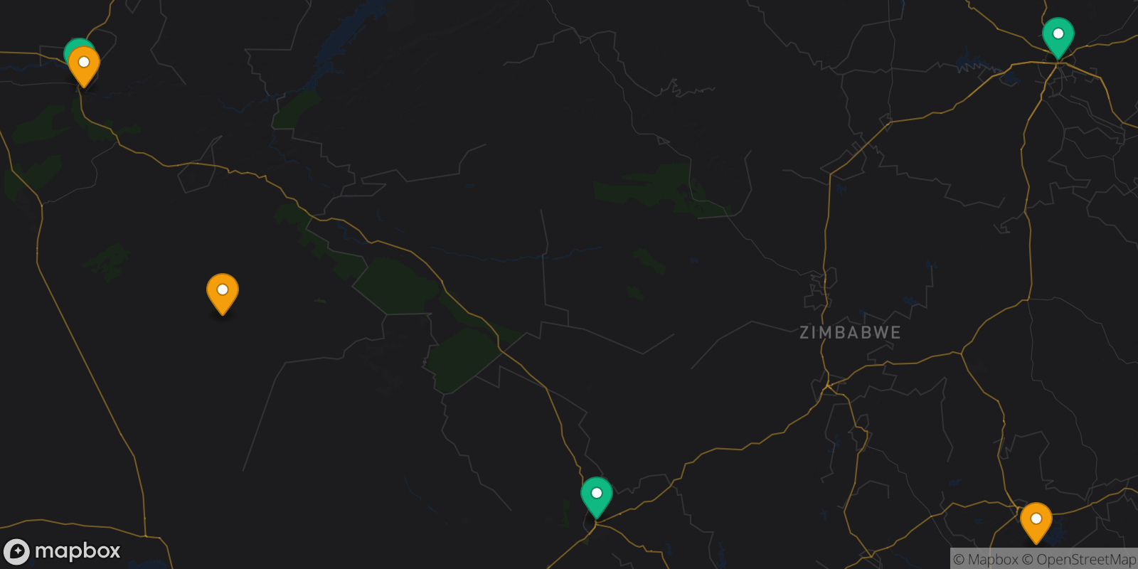Map showing 6 destinations