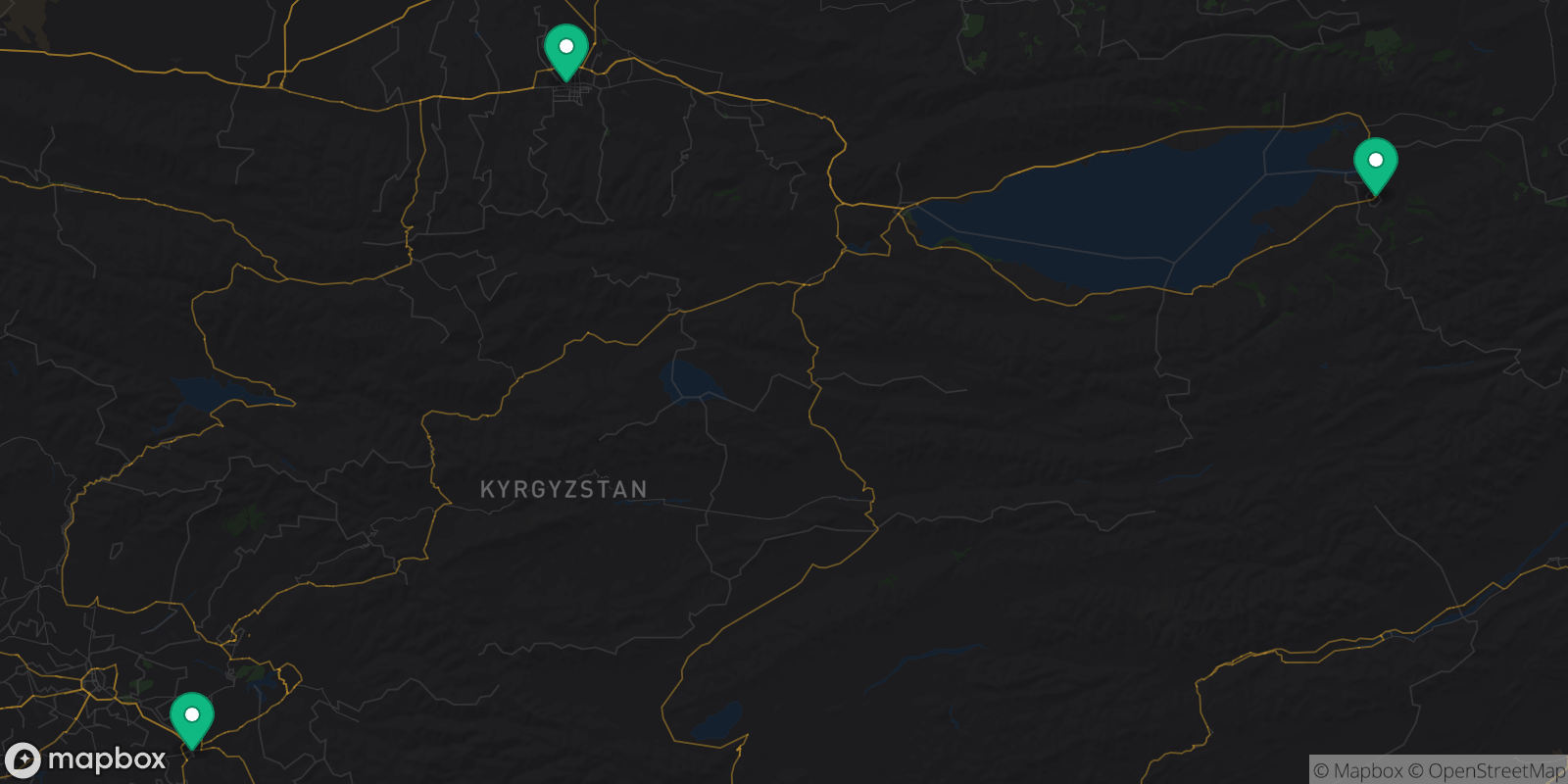 Map showing 3 destinations