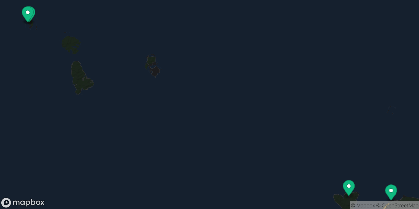 Map showing 4 destinations
