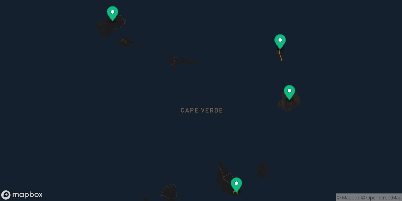 Map showing 4 destinations