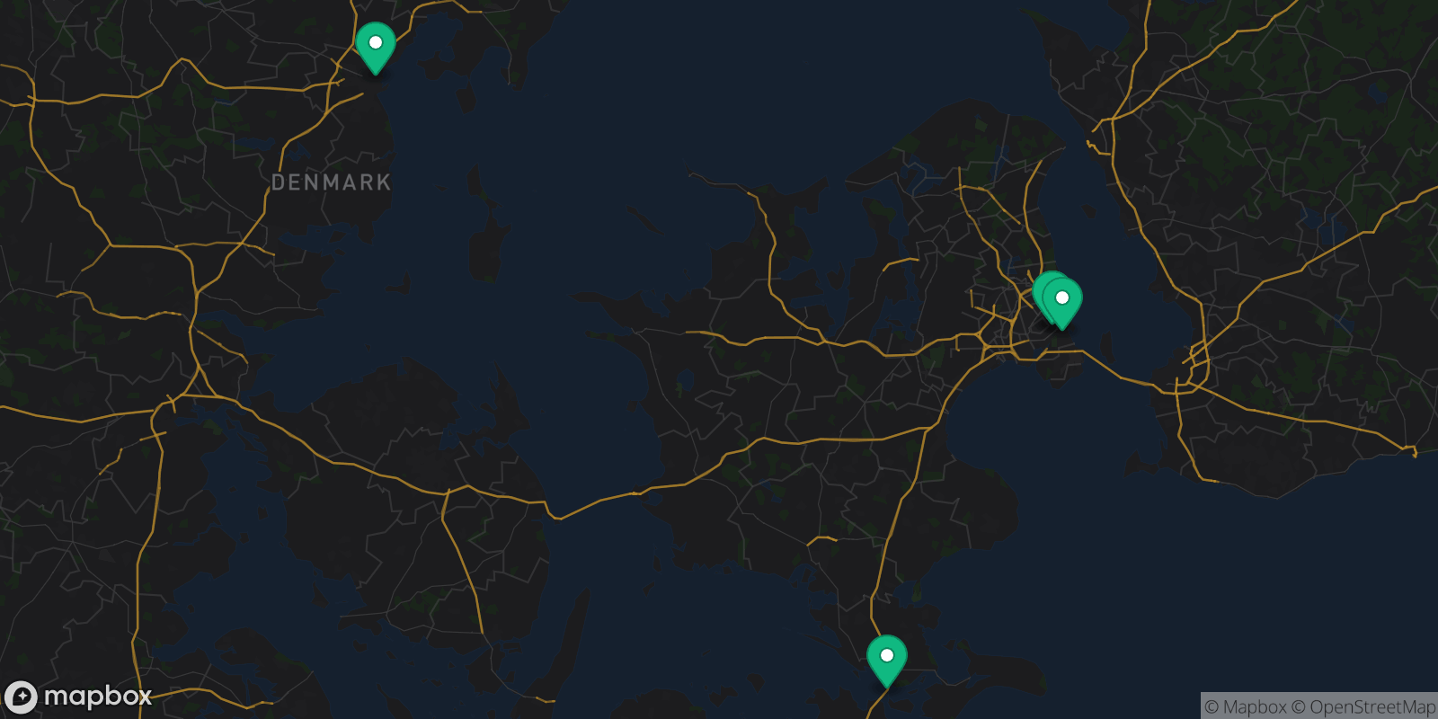 Map showing 5 destinations