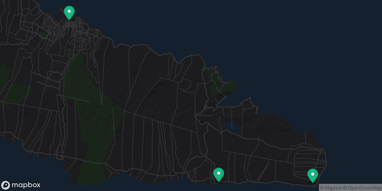 Map showing 3 destinations