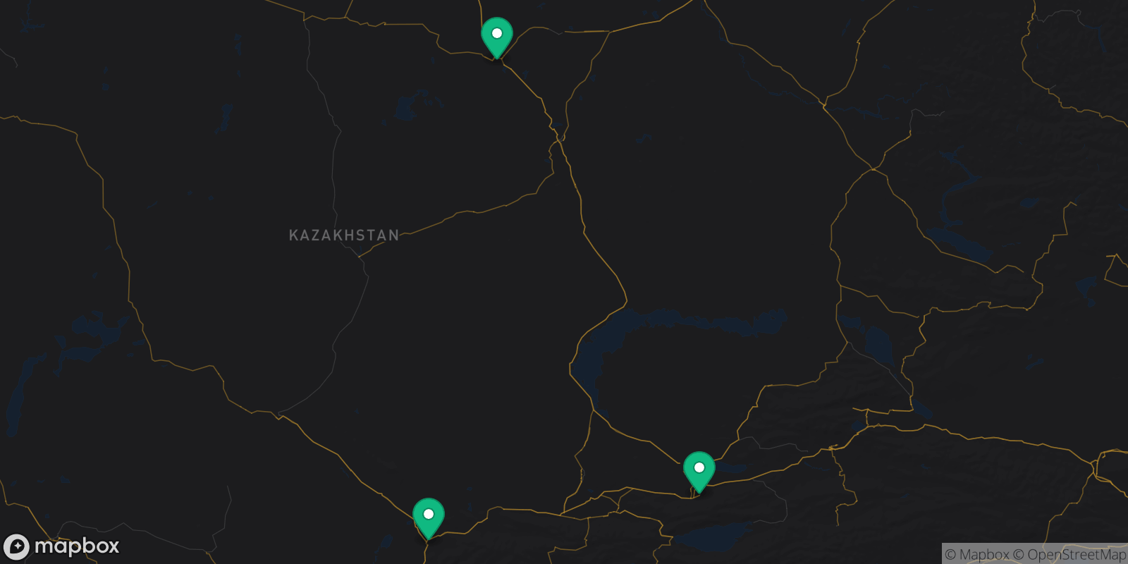Map showing 3 destinations