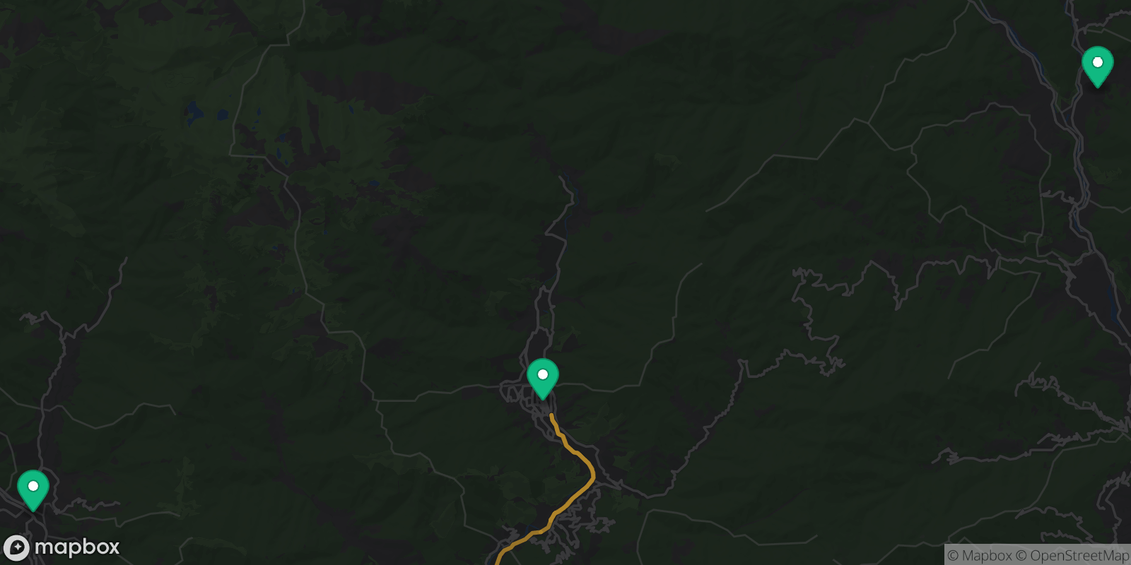 Map showing 3 destinations