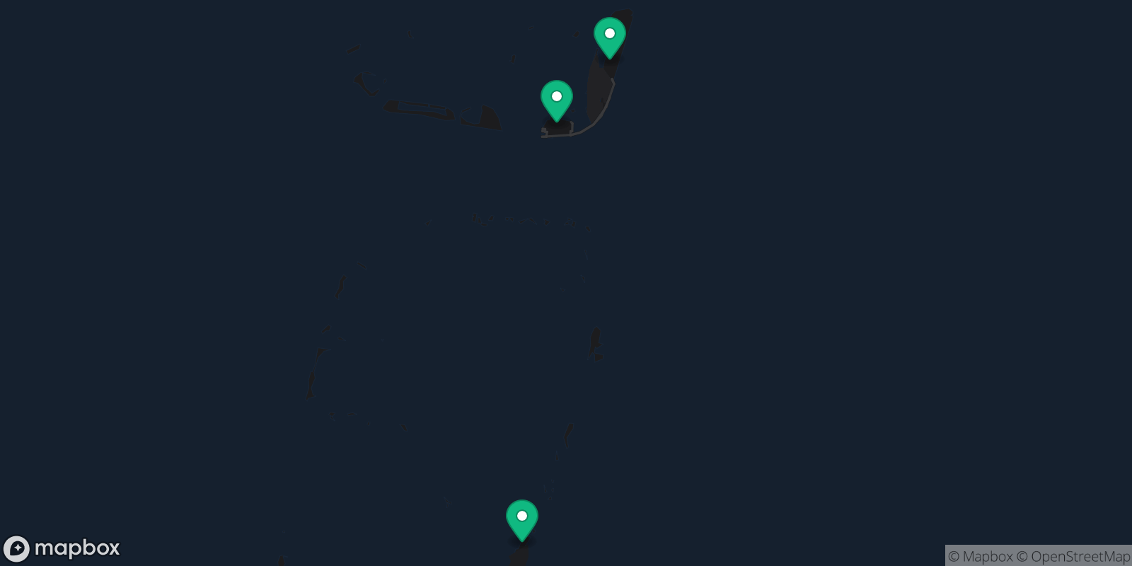Map showing 3 destinations