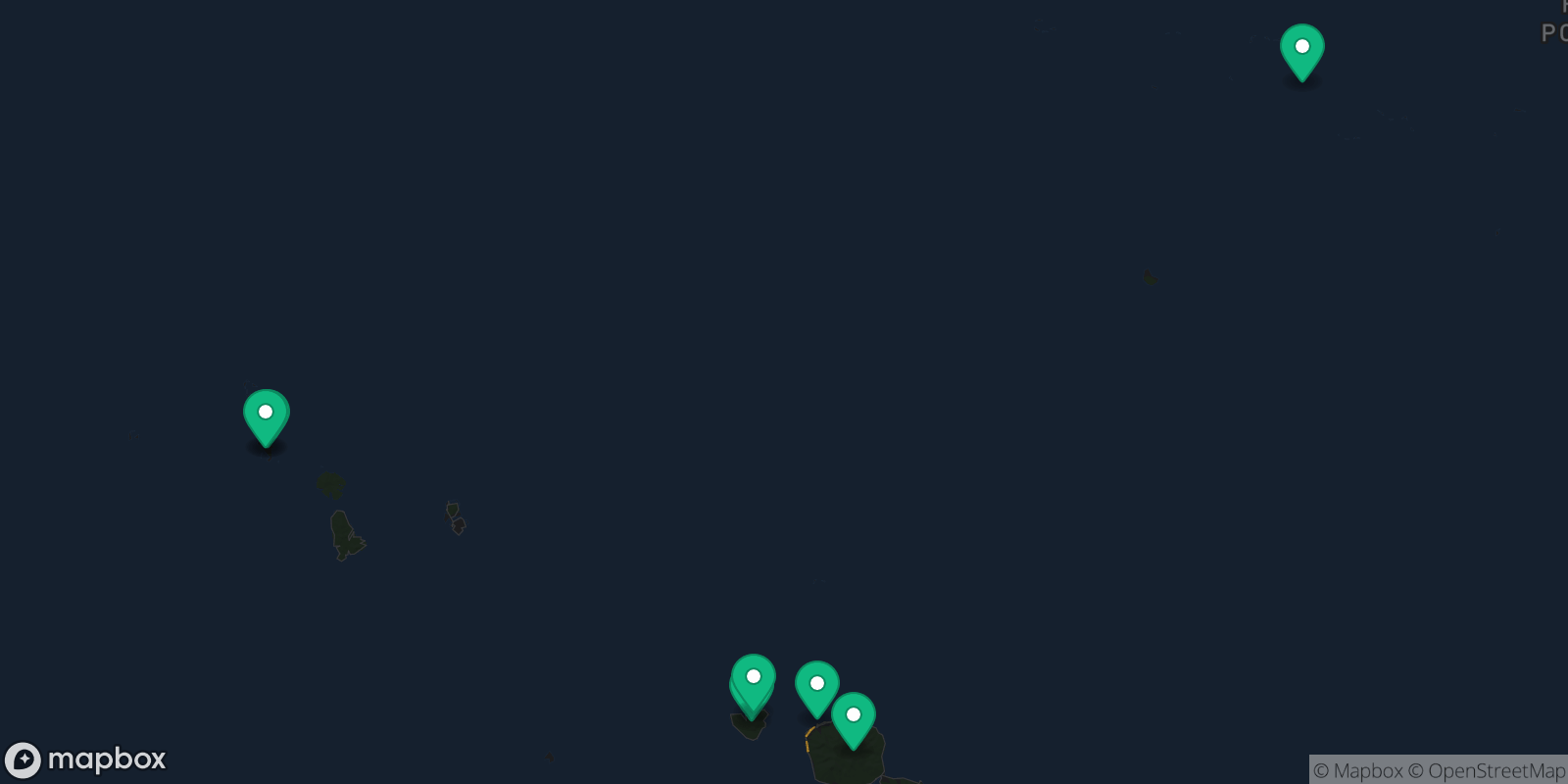Map showing 7 destinations