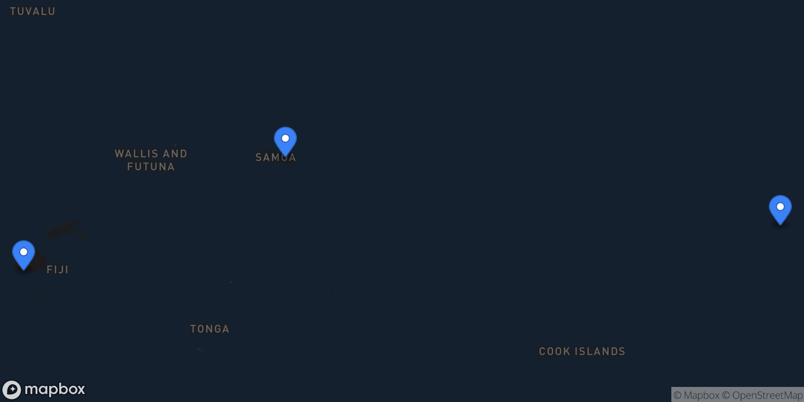 Map showing 3 destinations