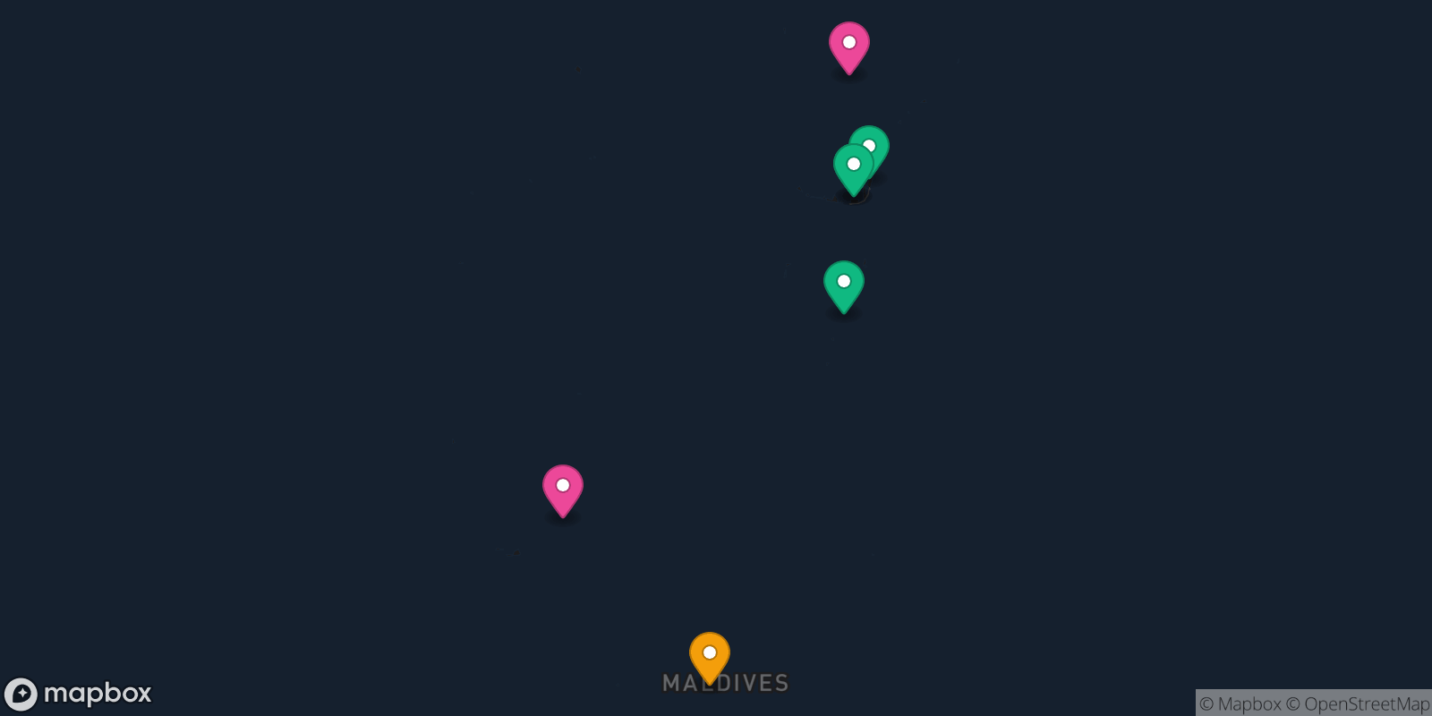 Map showing 7 destinations