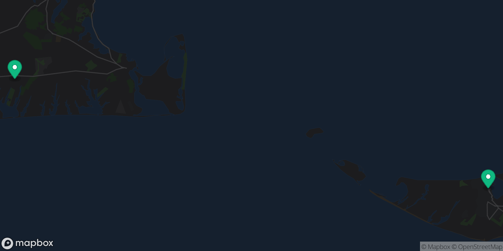 Map showing 2 destinations