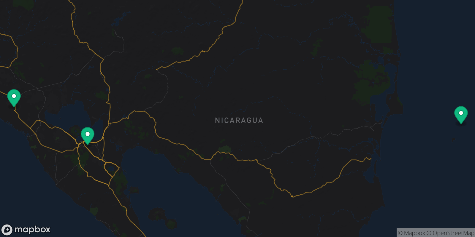Map showing 3 destinations