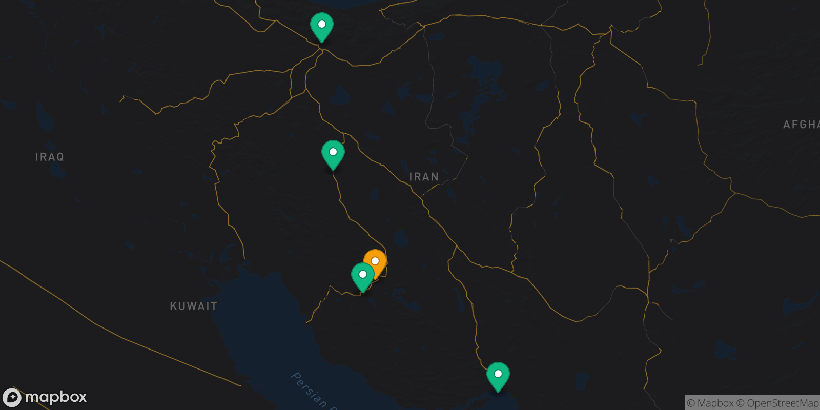Map showing 5 destinations