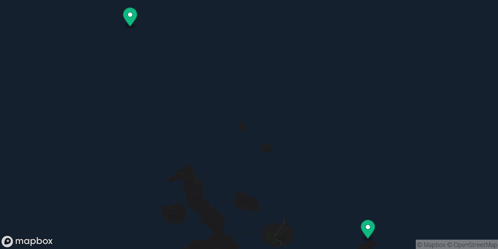 Map showing 2 destinations