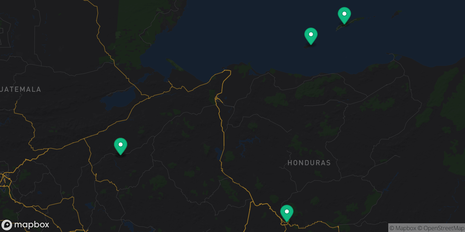 Map showing 5 destinations