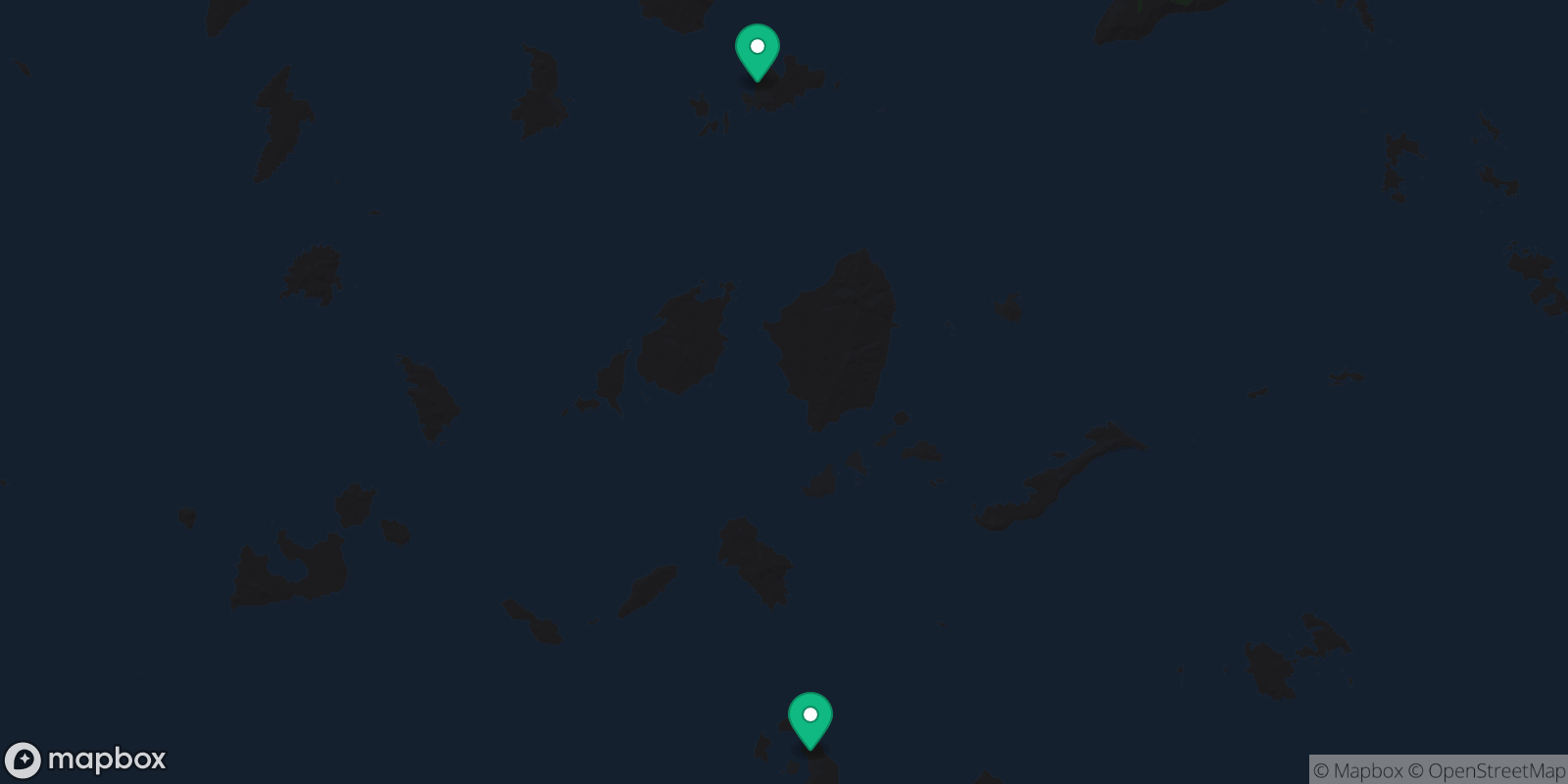 Map showing 2 destinations