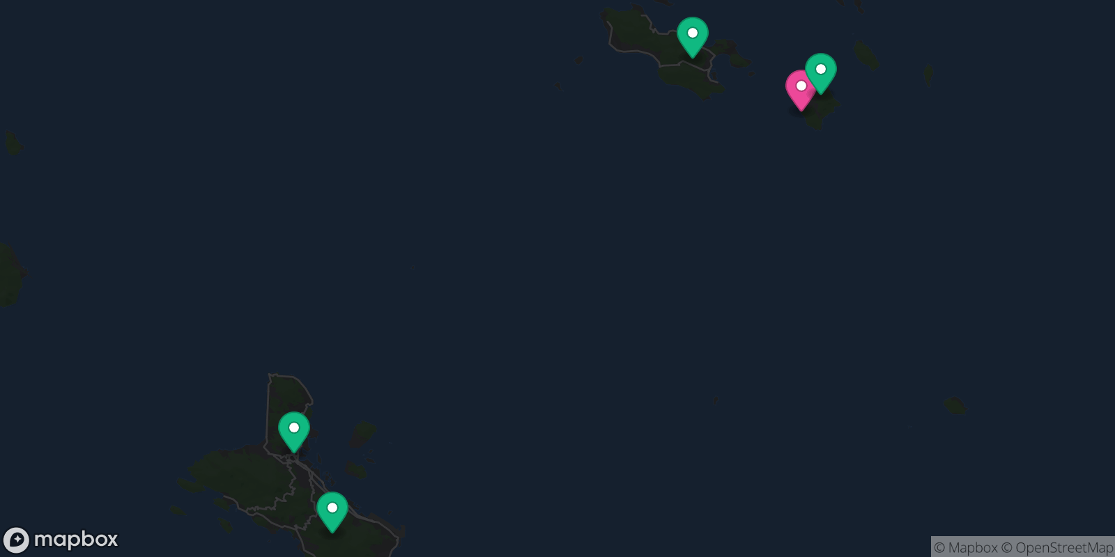 Map showing 5 destinations