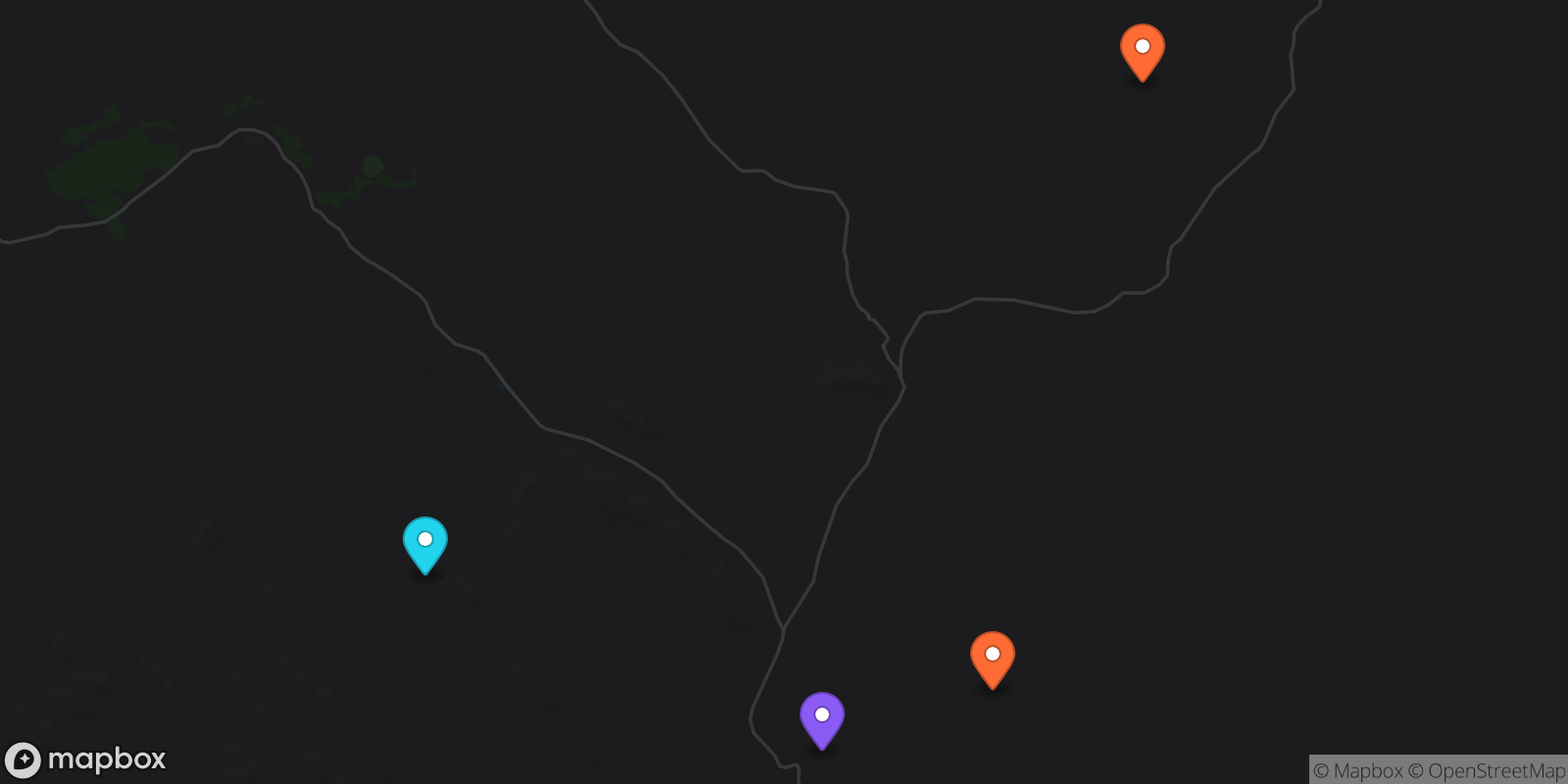 Map showing 4 locations