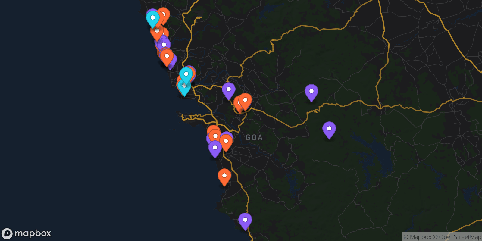 Map showing 41 locations