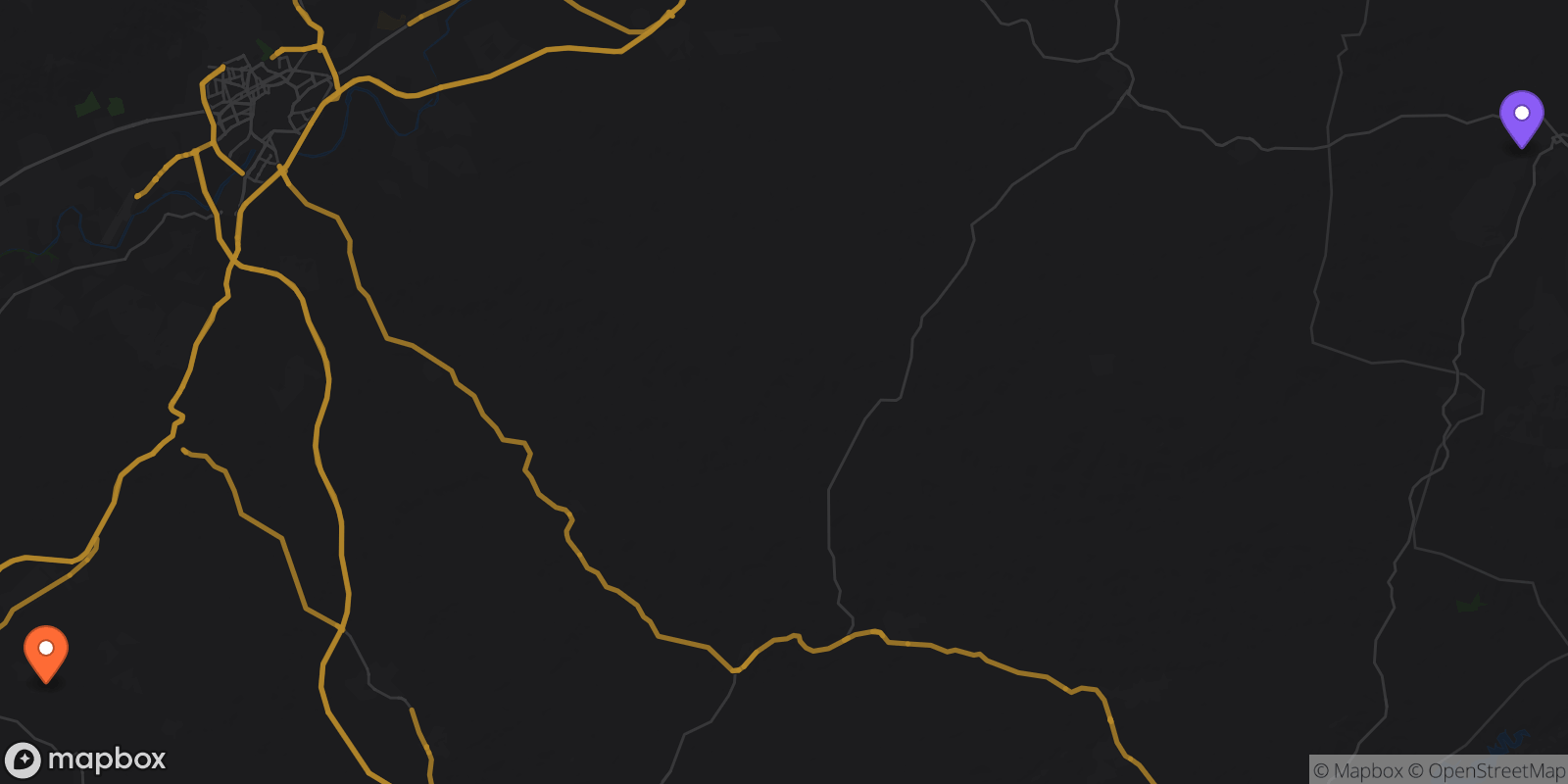 Map showing 2 locations
