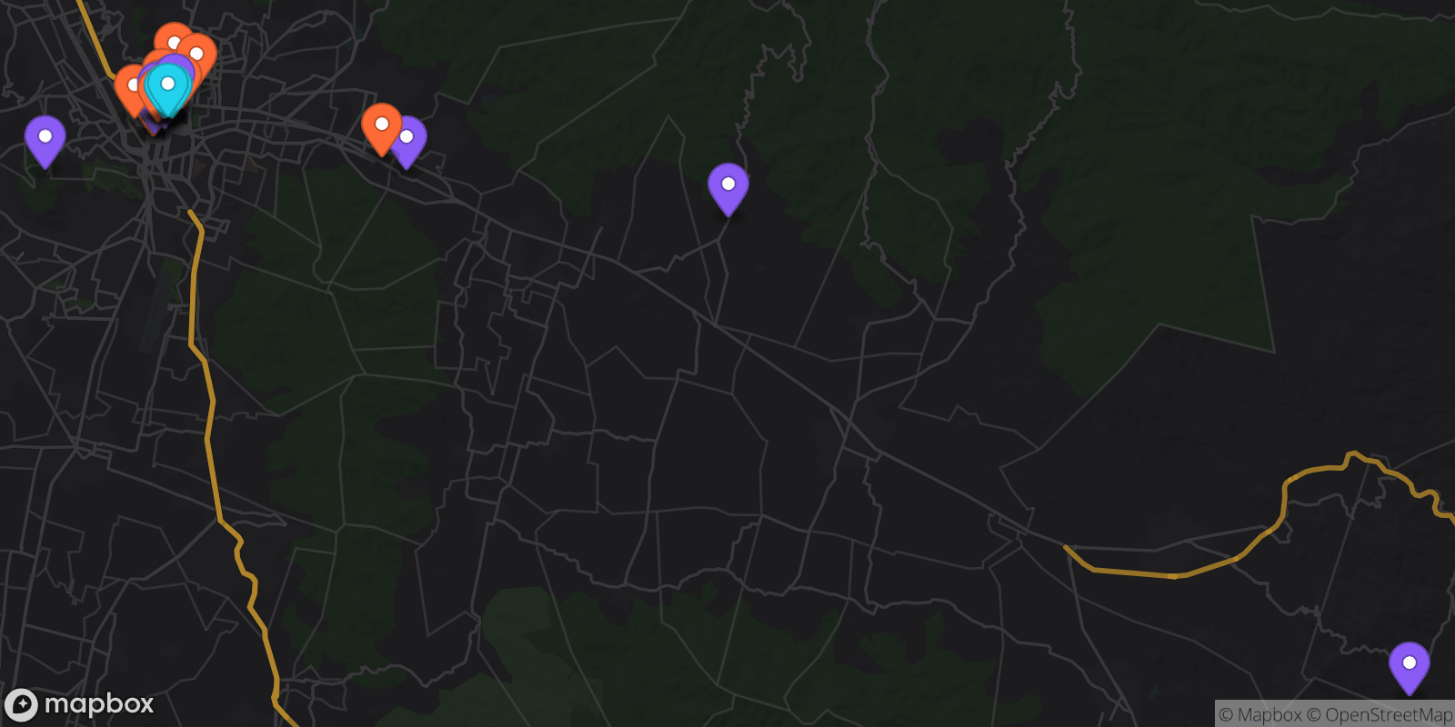 Map showing 37 locations
