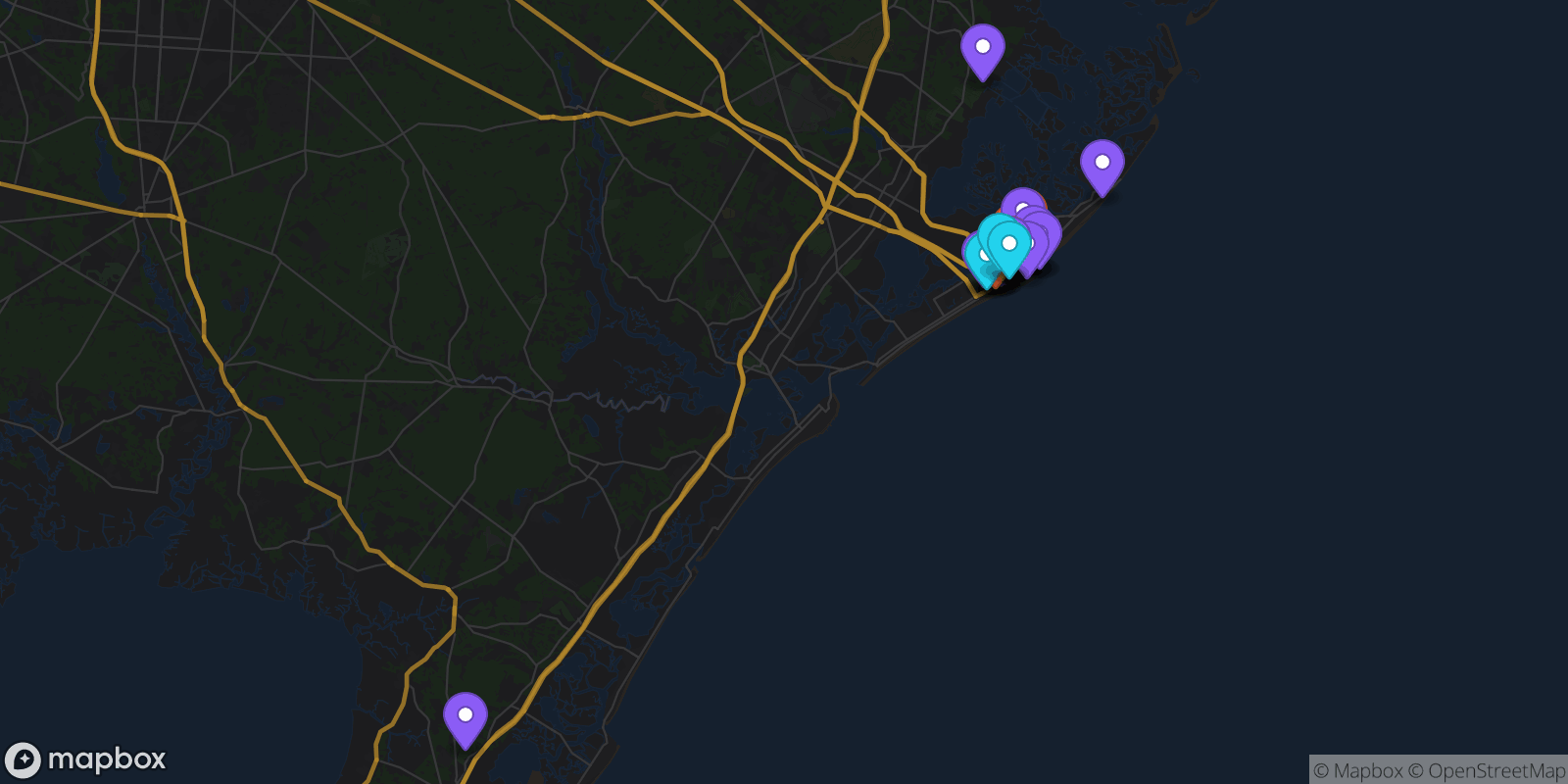 Map showing 36 locations