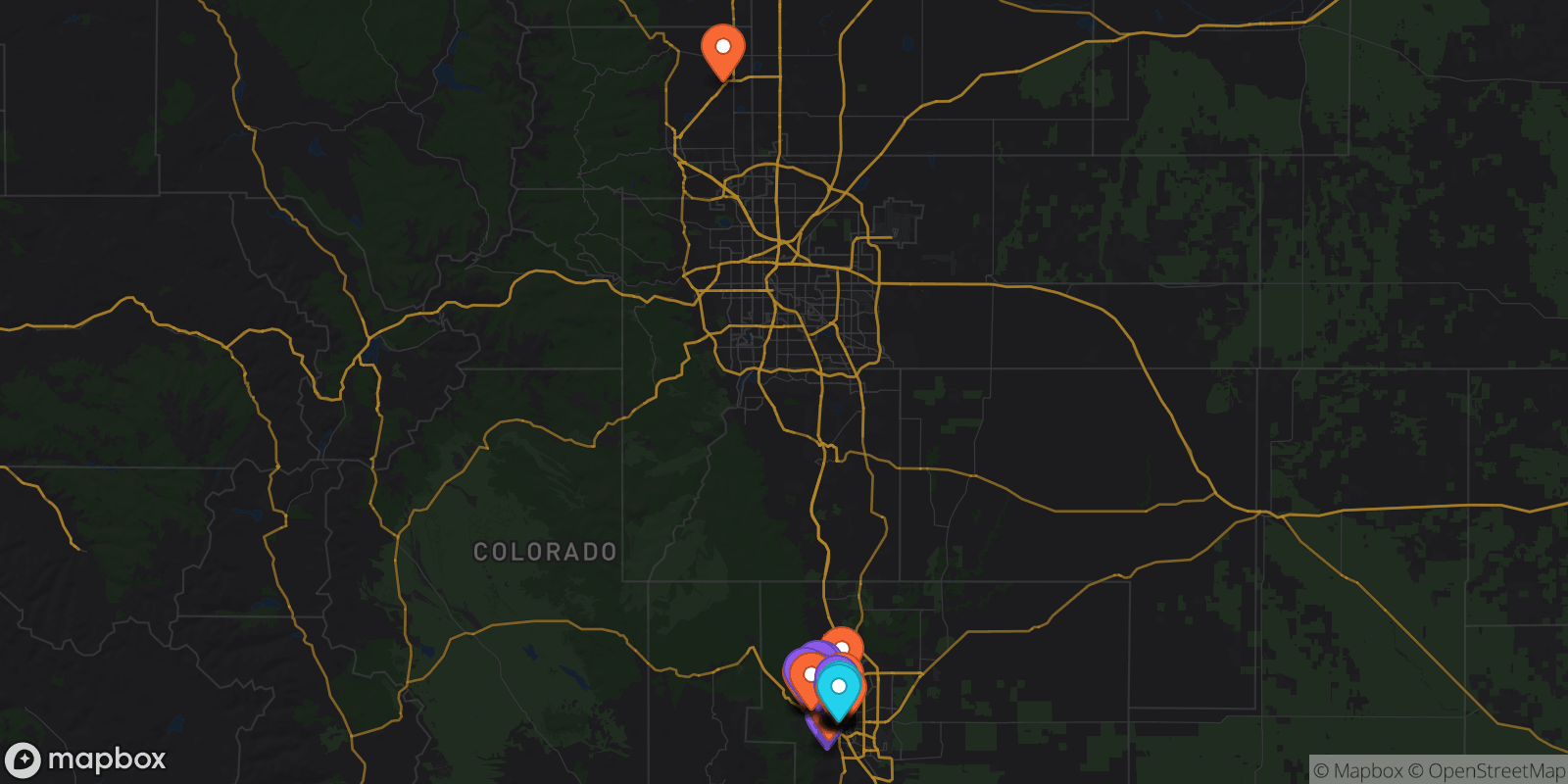 Map showing 27 locations