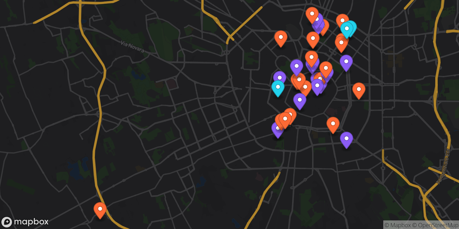 Map showing 38 locations