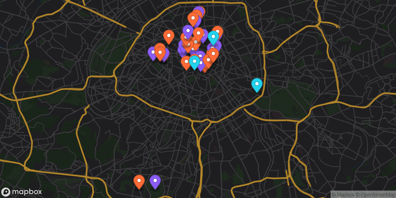 Map showing 39 locations