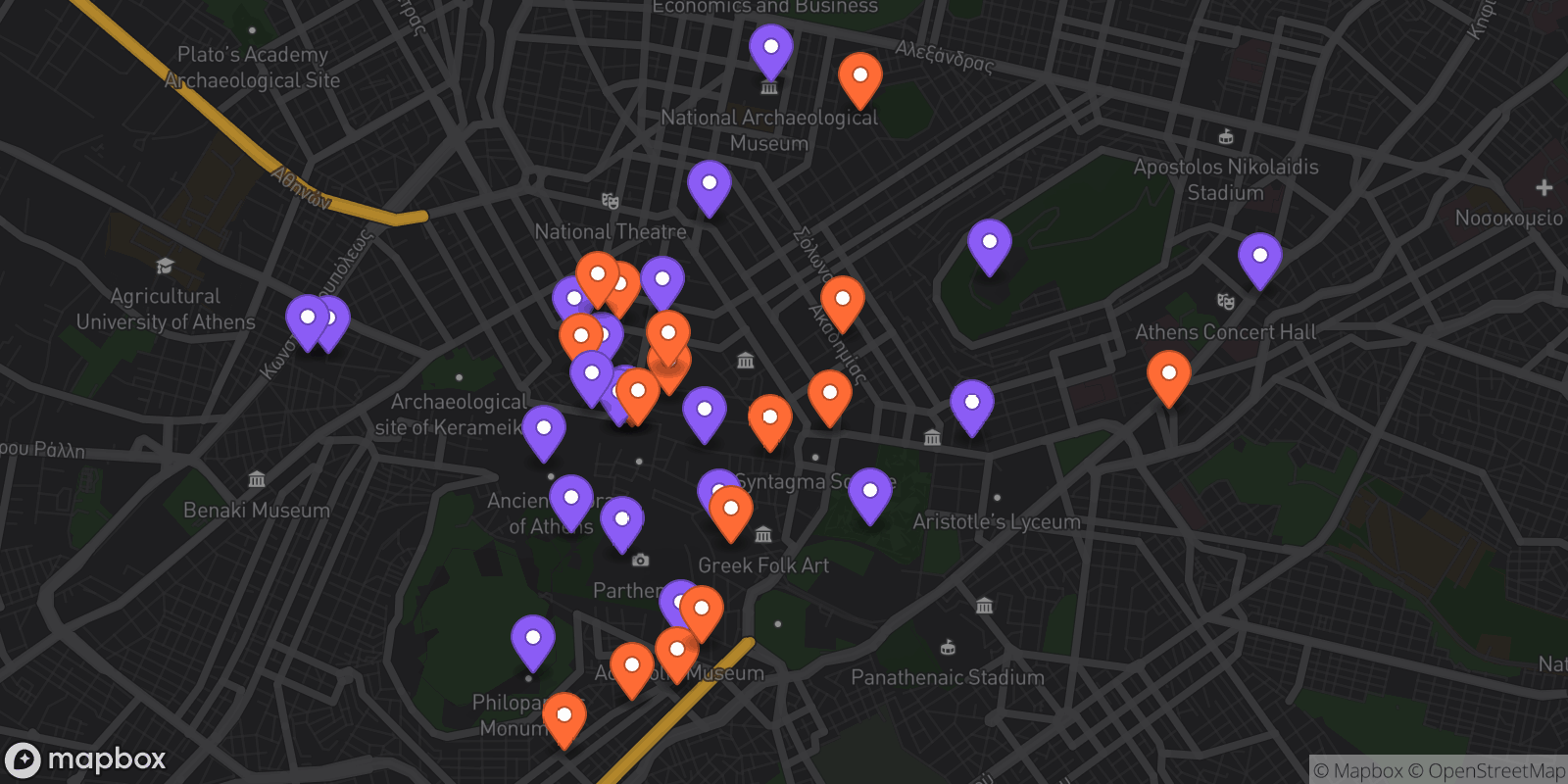 Map showing 39 locations