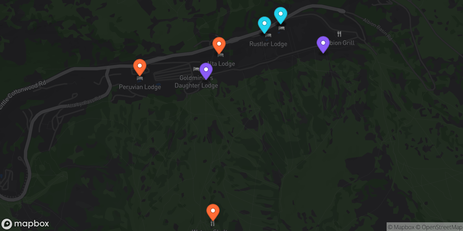 Map showing 10 locations