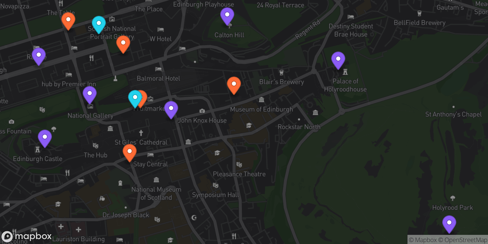 Map showing 14 locations