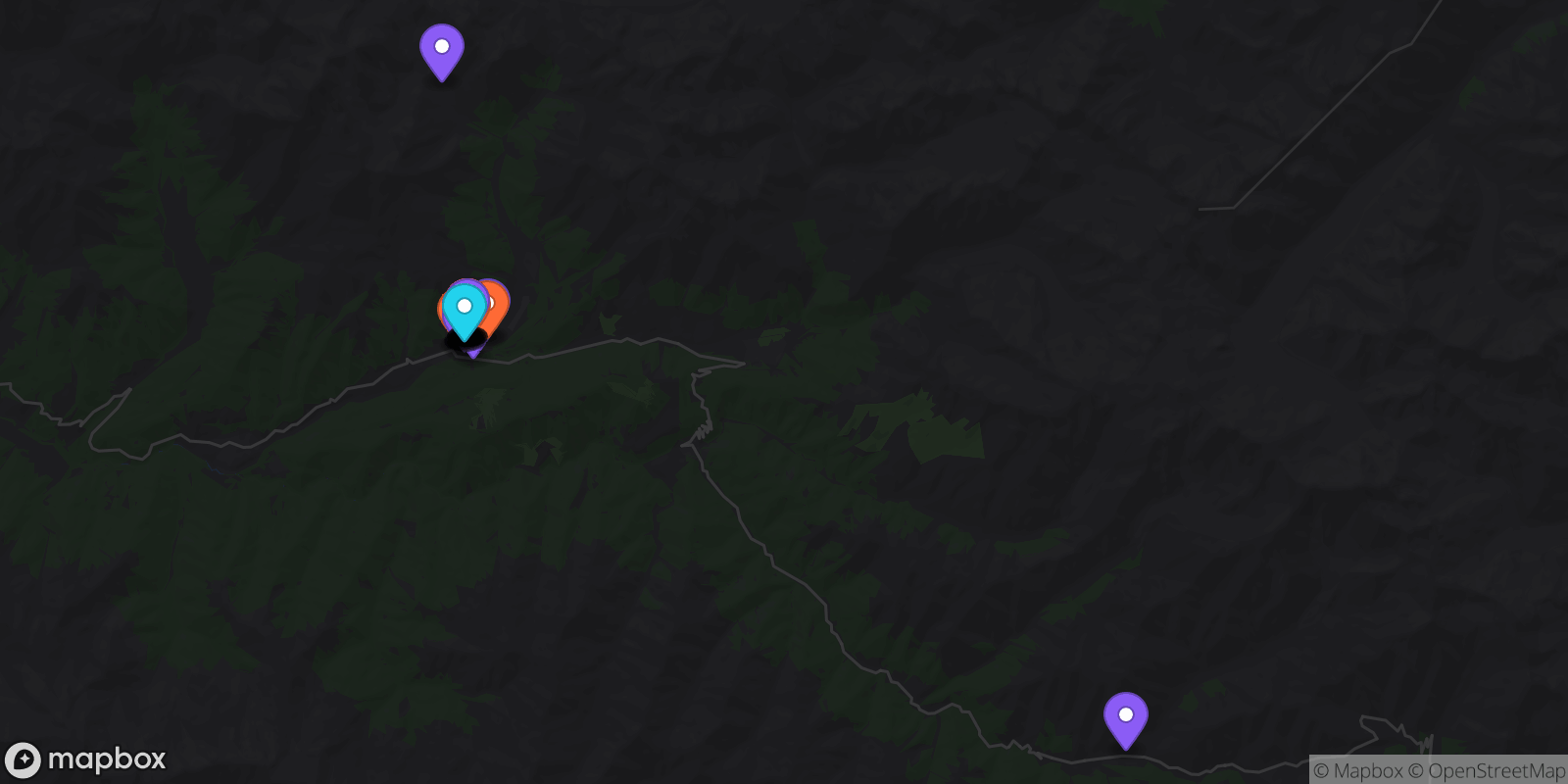 Map showing 38 locations