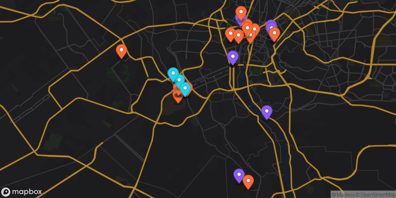 Map showing 37 locations