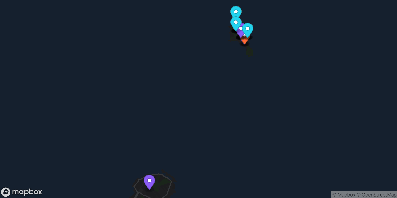 Map showing 30 locations