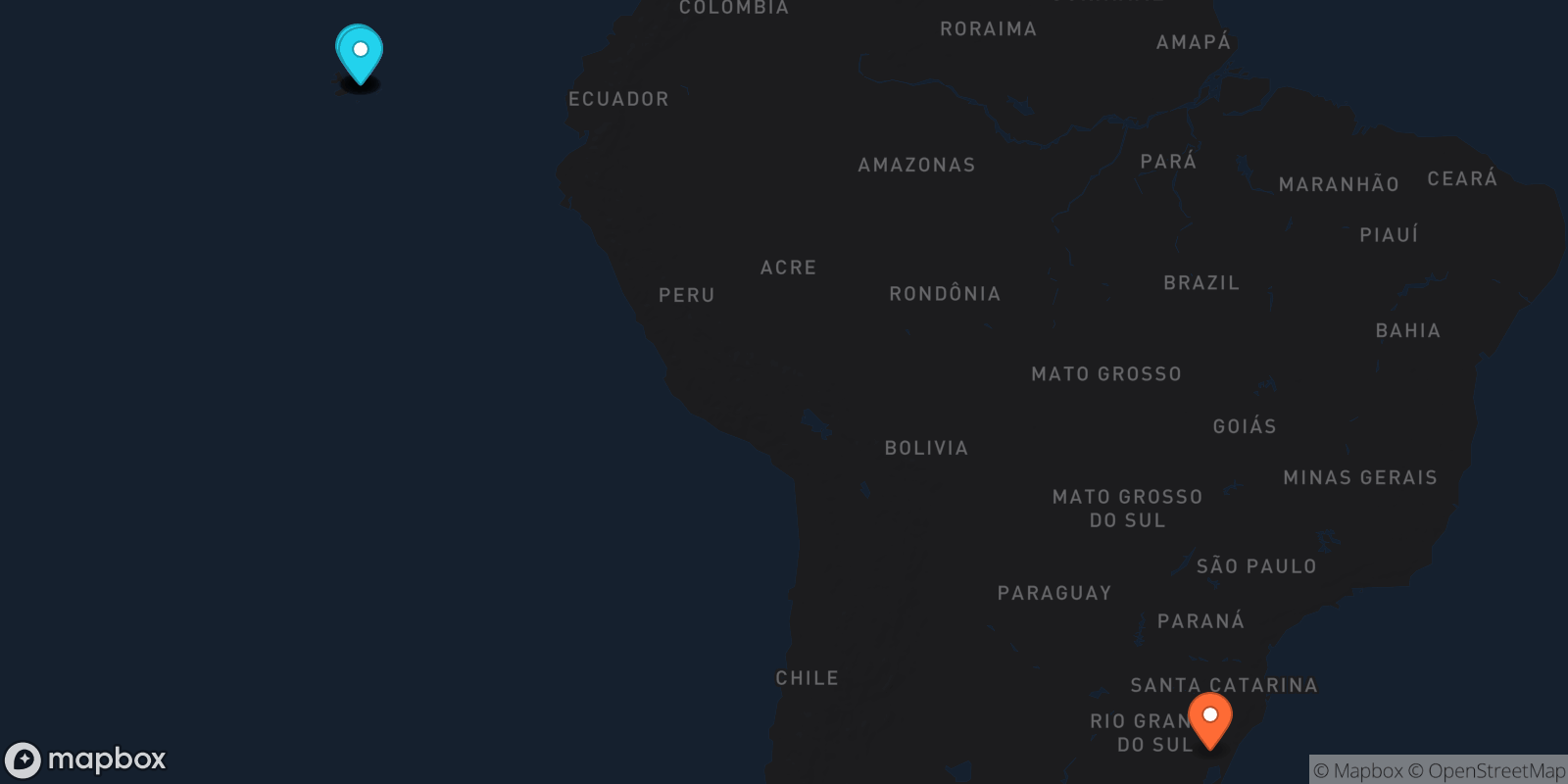 Map showing 8 locations