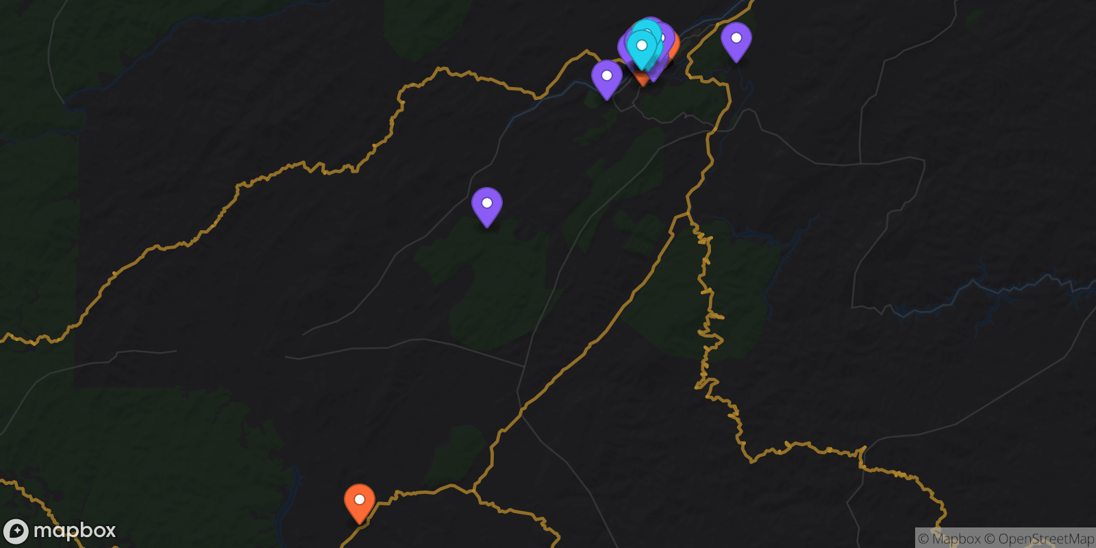 Map showing 48 locations