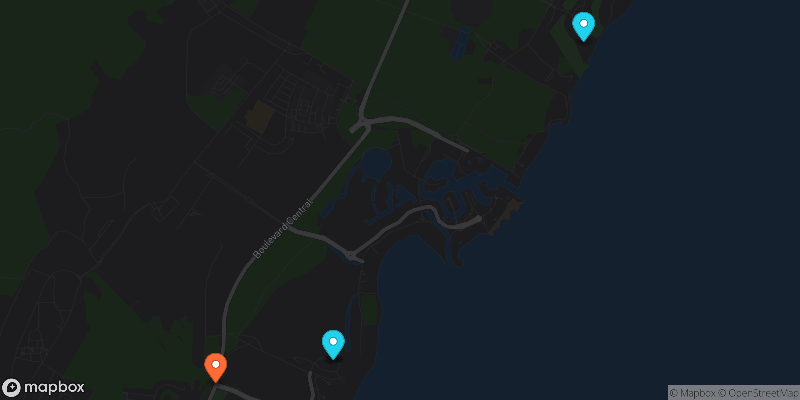 Map showing 4 locations