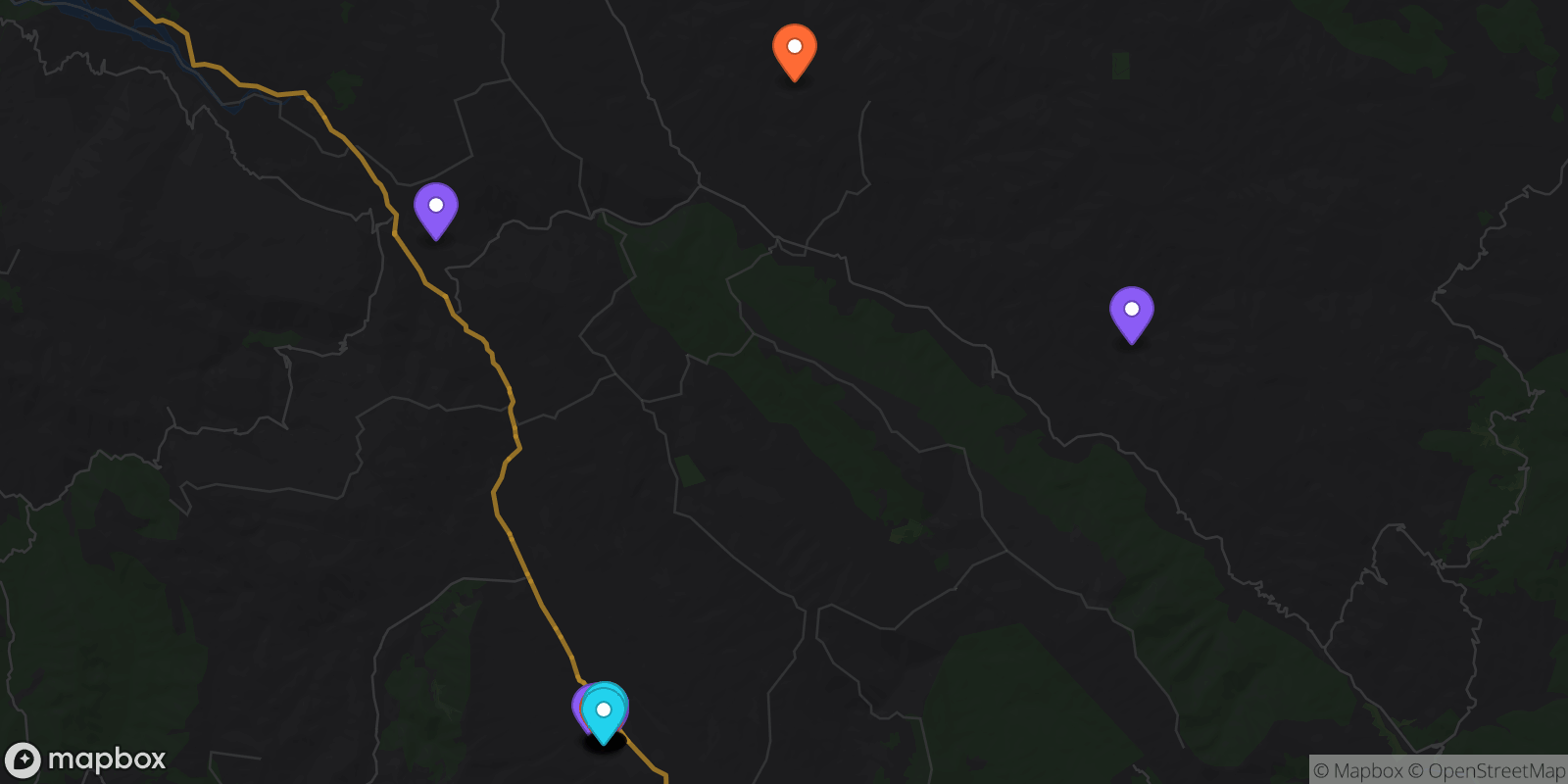 Map showing 36 locations