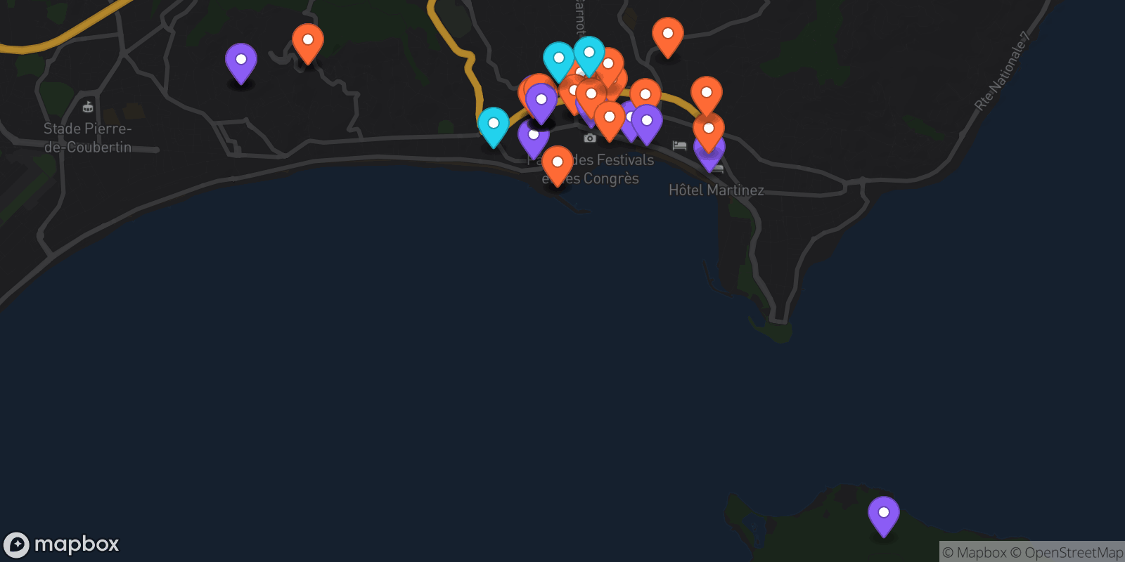 Map showing 39 locations