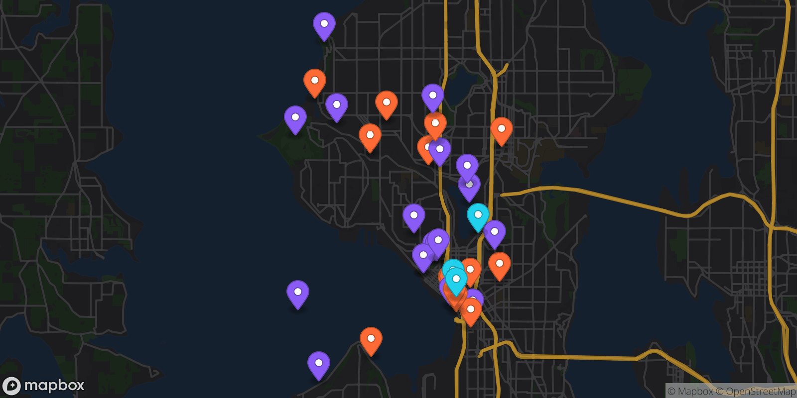Map showing 39 locations