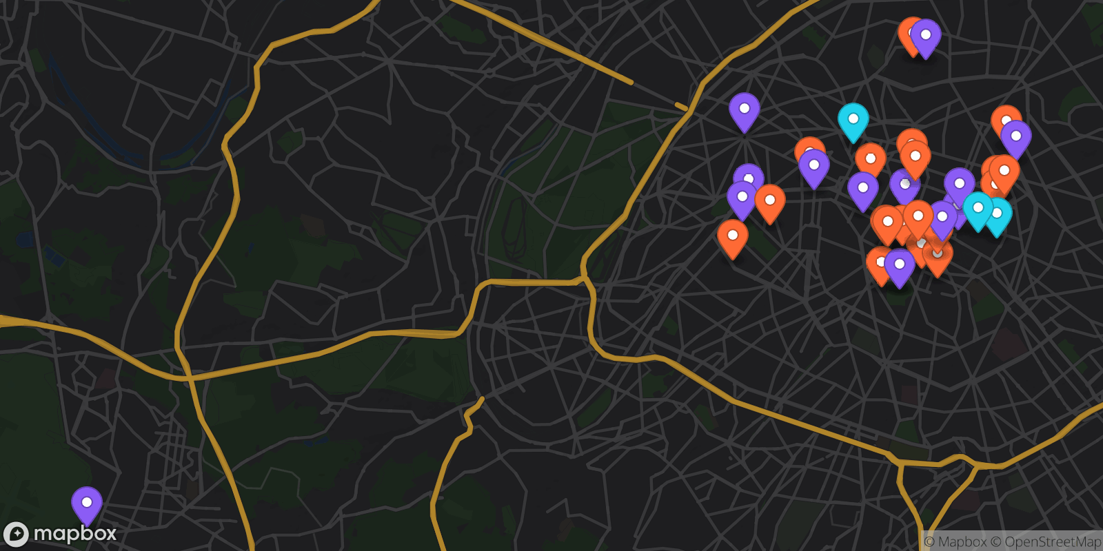 Map showing 37 locations