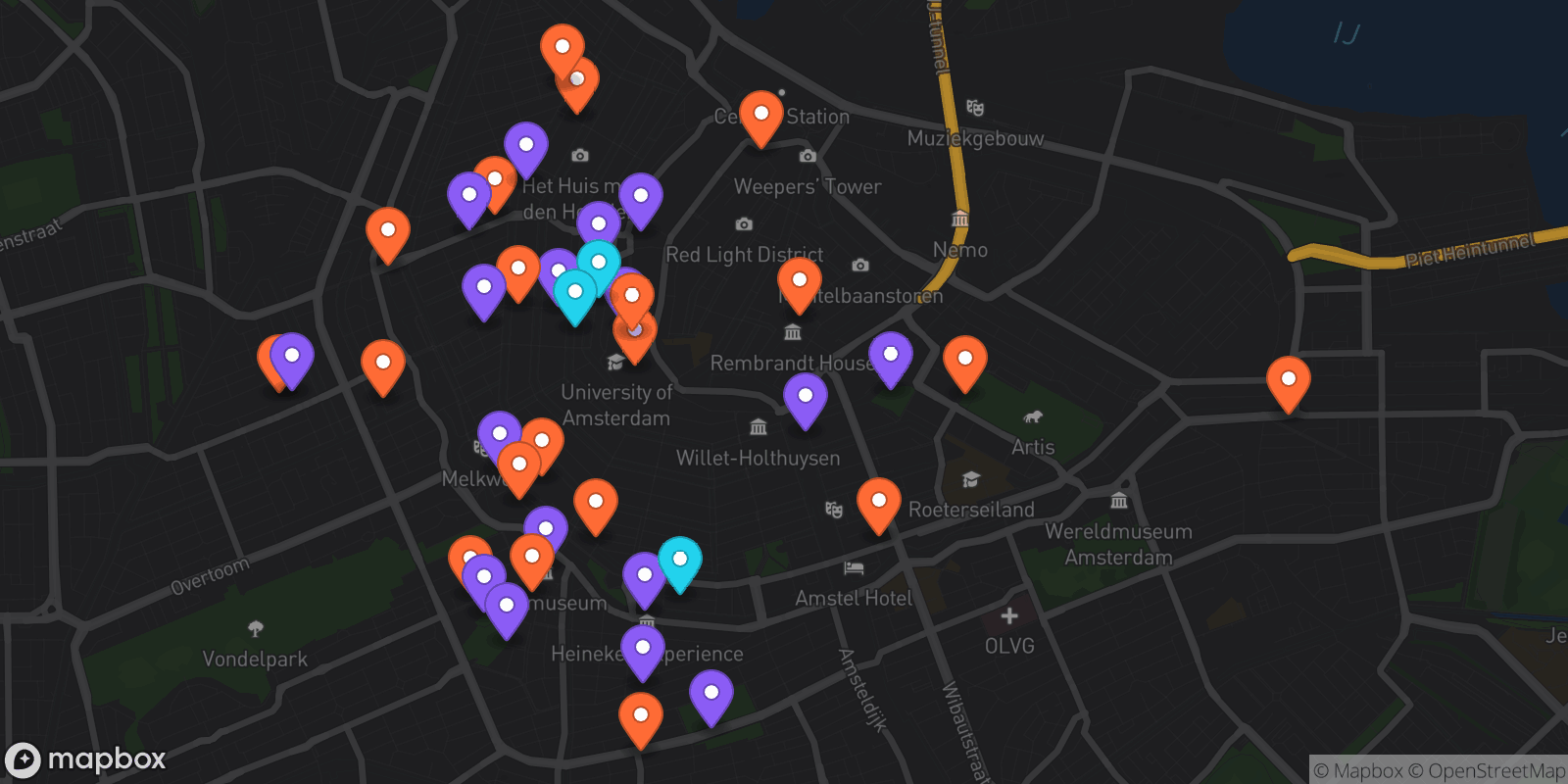 Map showing 40 locations
