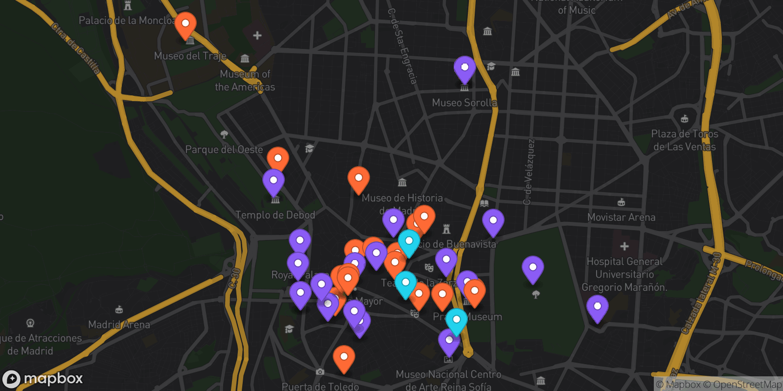 Map showing 41 locations