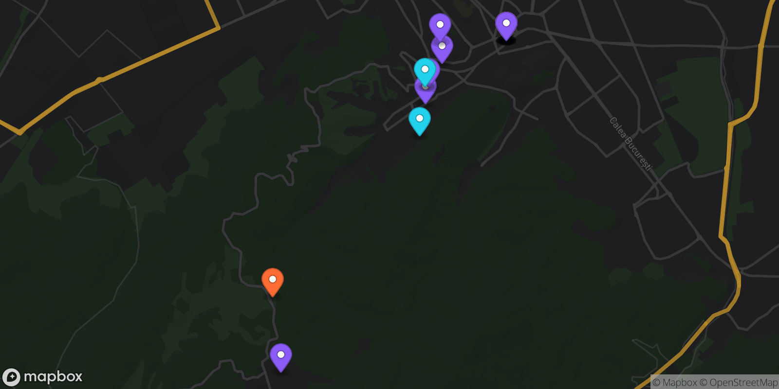 Map showing 19 locations