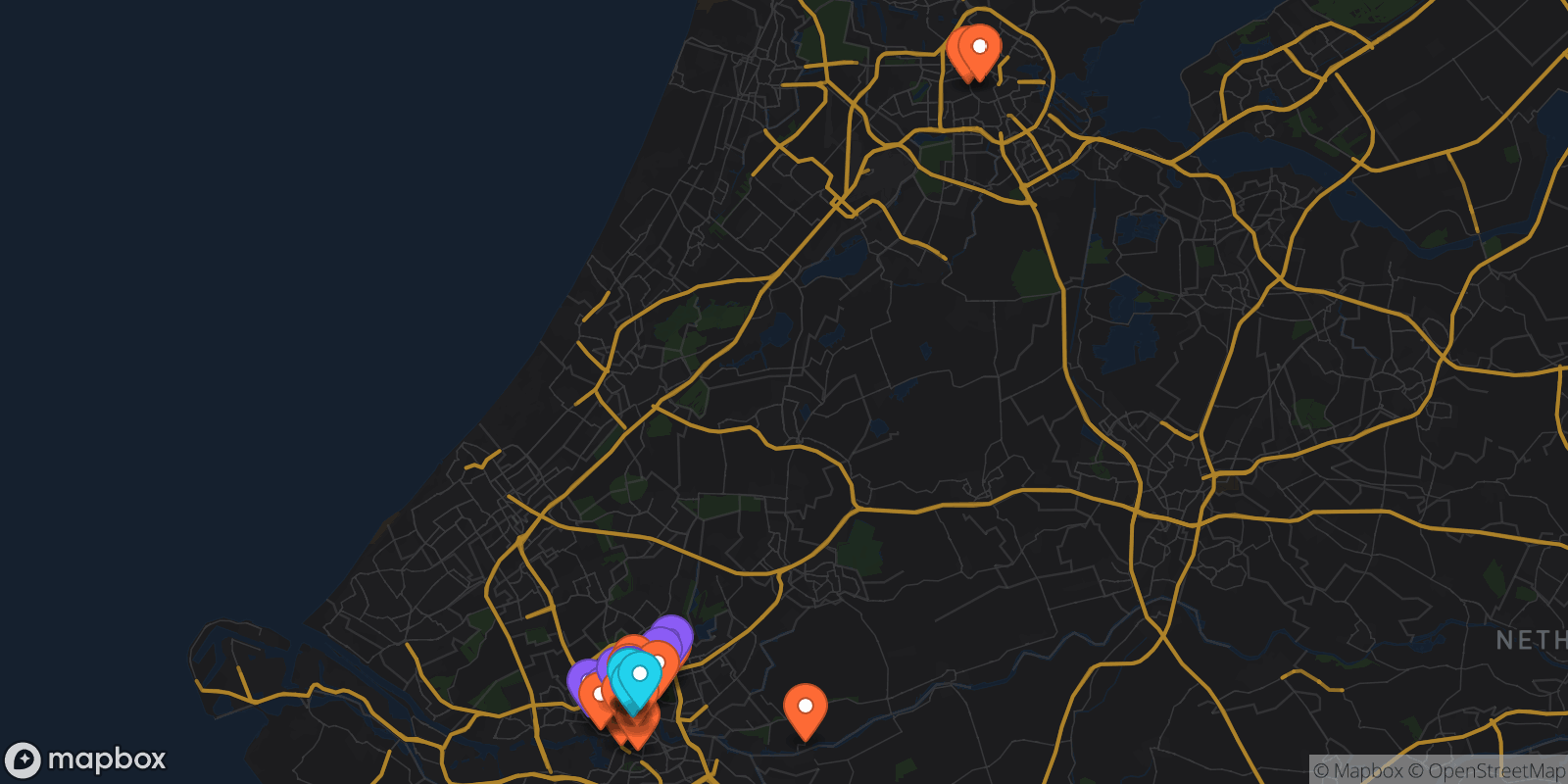 Map showing 40 locations