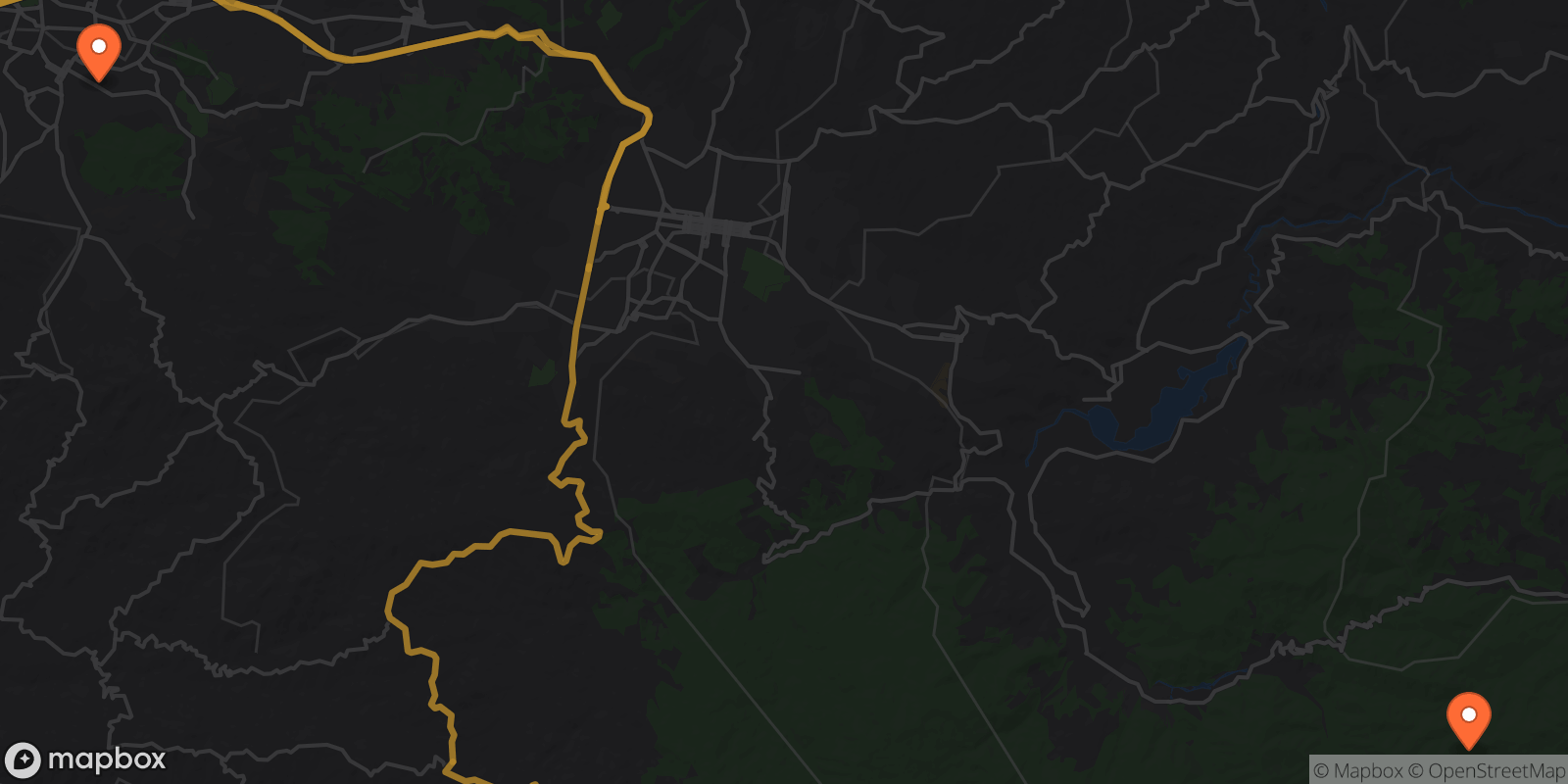 Map showing 2 locations