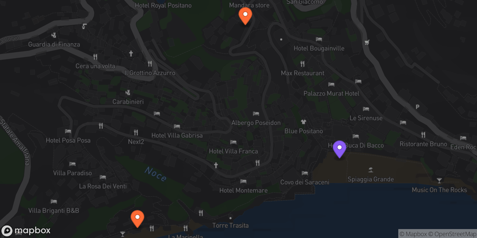 Map showing 3 locations