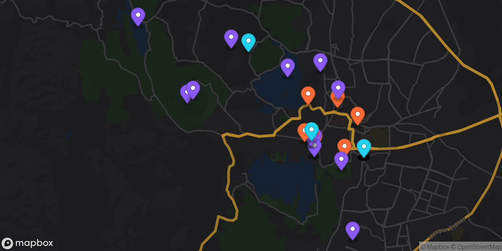 Map showing 36 locations