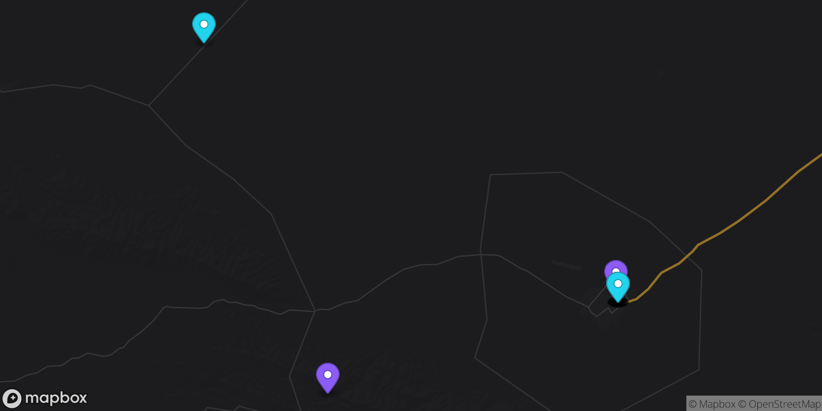 Map showing 14 locations